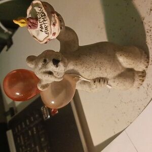 Vjntage Quarry Critters Happy Birtday Bear Figurine #45512